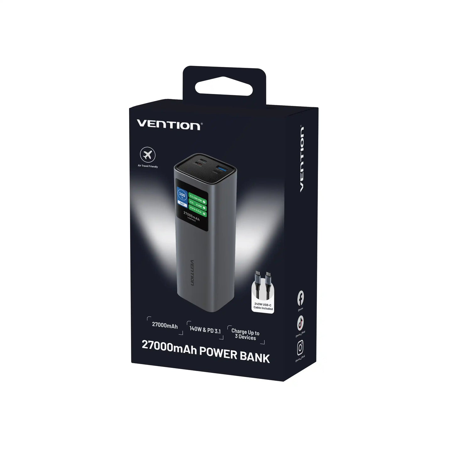 Power Bank 20000mAh 140W