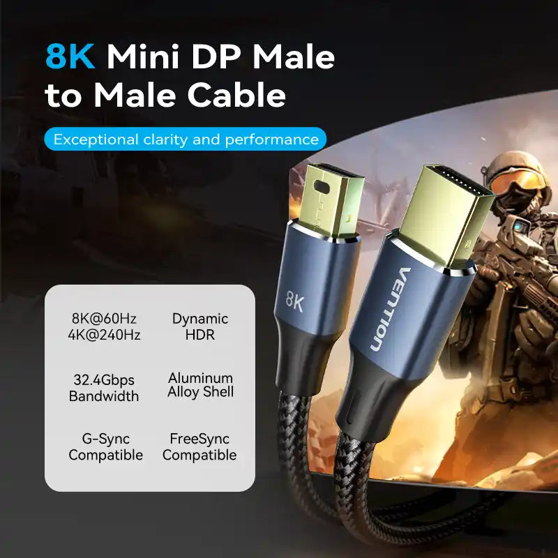 Mini DisplayPort (Thunderbolt) to Mini DisplayPort Cable 8K