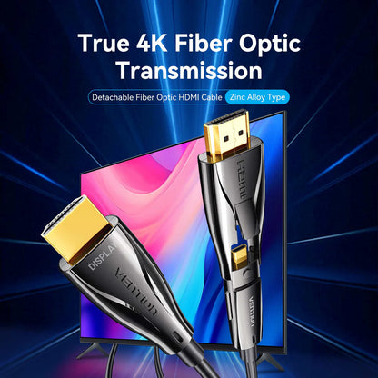 Detachable Optical HDMI-A Male to HDMI-D + HDMI-A Male 4K Cable