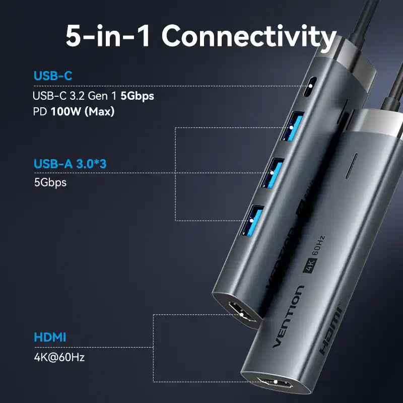 5-in-1 USB-C Docking Station