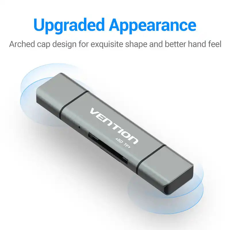 Multi-Interface Card Reader (USB-C, USB-A, Micro-B) for SD & TF Cards