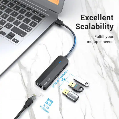 USB-A Hub with Ethernet Adapter