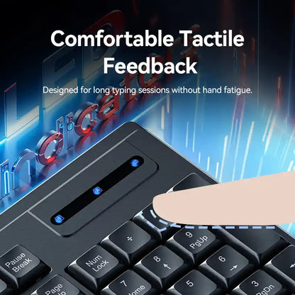 Full-Sized Silent Keyboard and Mouse Combo Black Slim Type