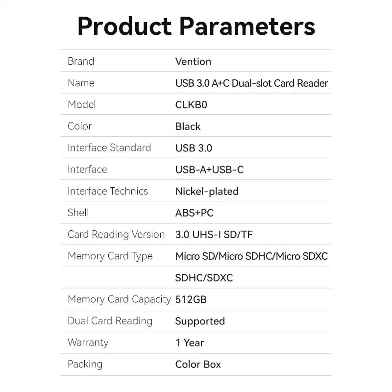 Dual-Interface USB 3.0 Type-A & USB 3.1 Gen 1 Type-C Card Reader (SD & TF)