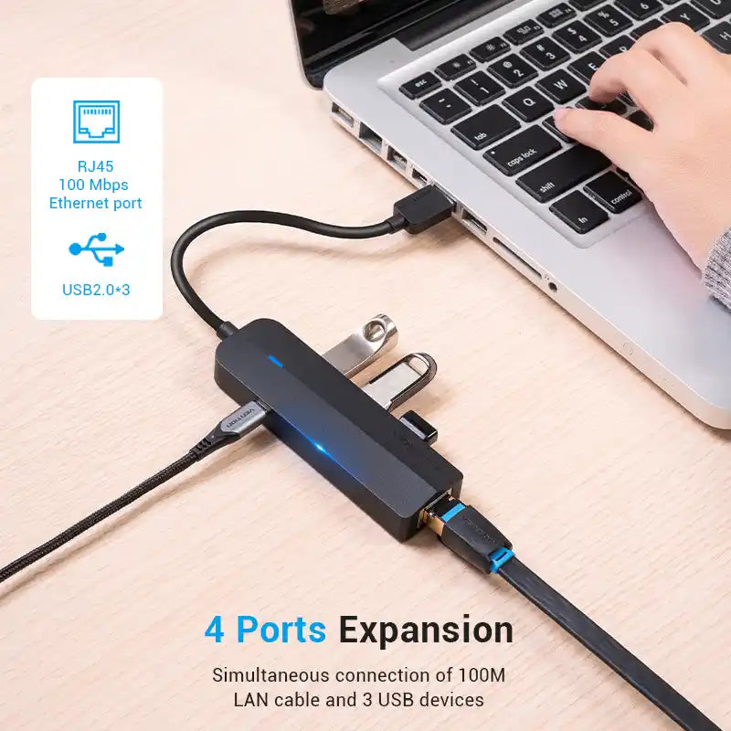 USB-A Hub with Ethernet Adapter