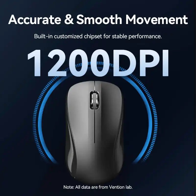 Full-Sized Silent Keyboard and Mouse Combo Black Slim Type