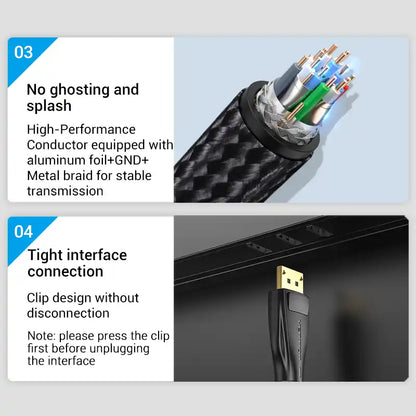 Braided DisplayPort Male to Male 8K Cable