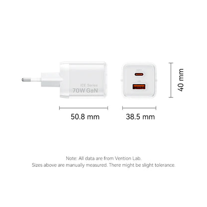 70W GaN Dual-Port Fast Charger