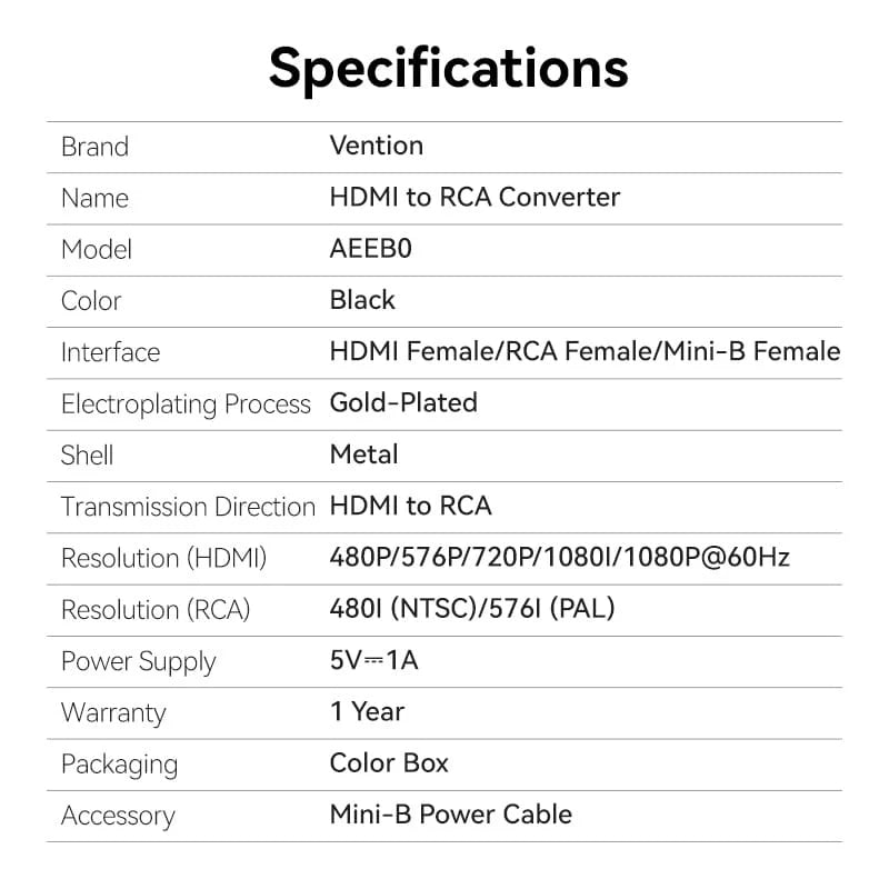 HDMI to RCA Converter