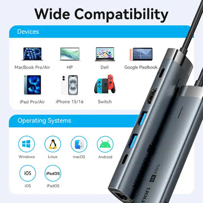 6-in-1 USB-C Docking Station
