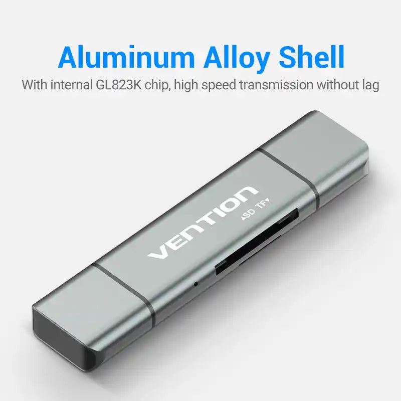 Multi-Interface Card Reader (USB-C, USB-A, Micro-B) for SD & TF Cards