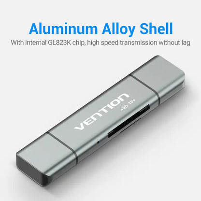 Multi-Interface Card Reader (USB-C, USB-A, Micro-B) for SD & TF Cards