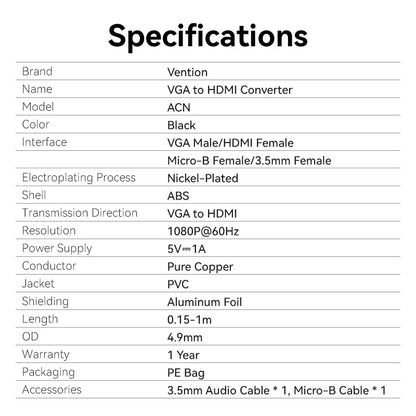 VGA to HDMI Adapter