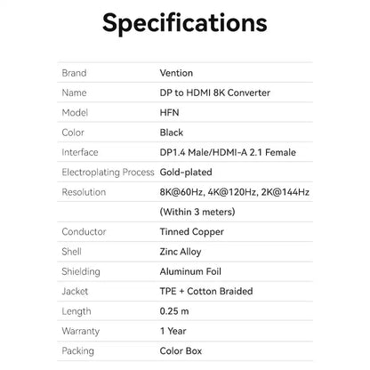DisplayPort to HDMI 8K
