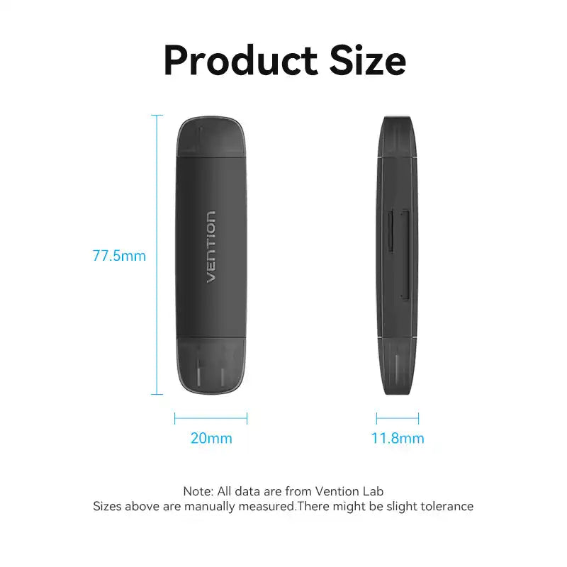 Dual-Interface USB 3.0 Type-A & USB 3.1 Gen 1 Type-C Card Reader (SD & TF)