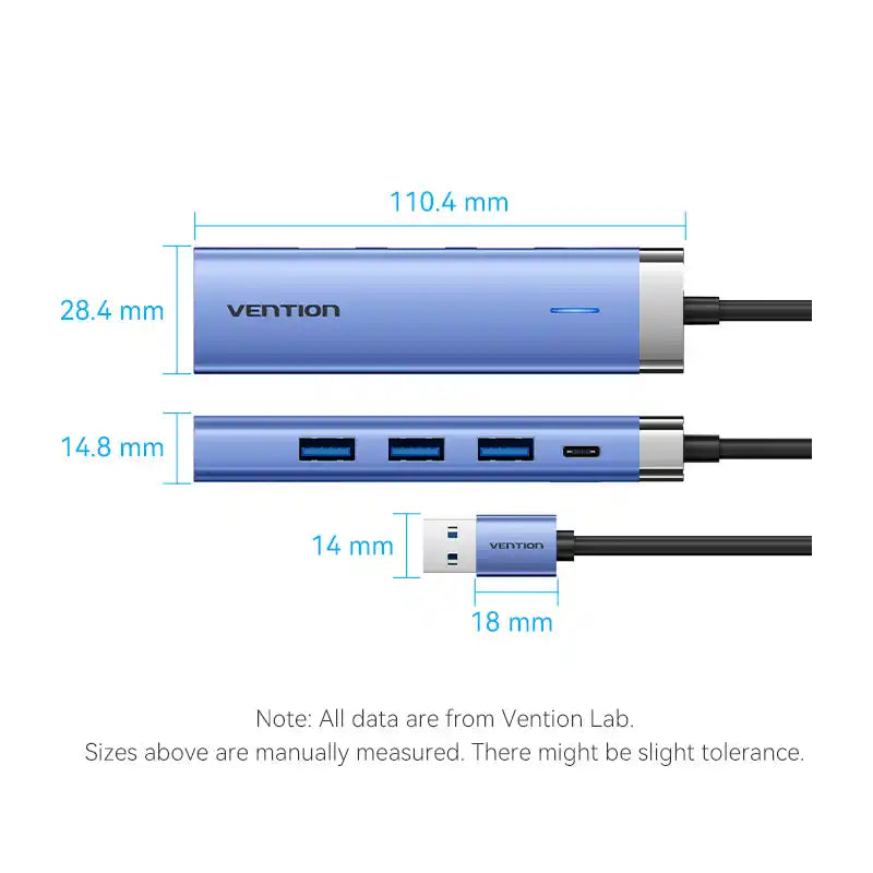 USB-A Hub with Ethernet Adapter