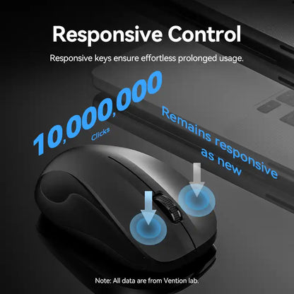 Full-Sized Silent Keyboard and Mouse Combo Black Slim Type