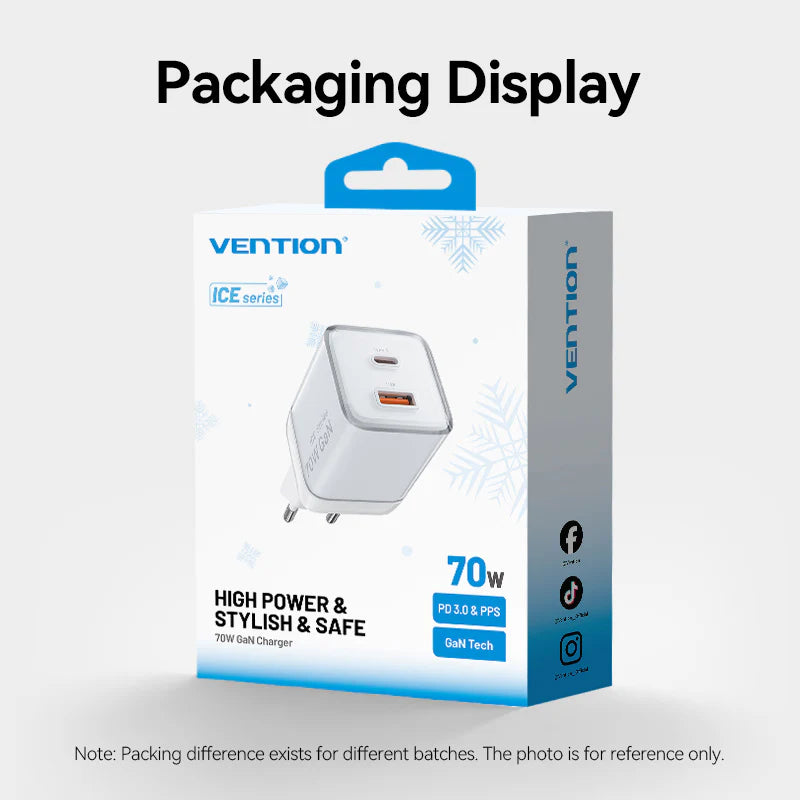 70W GaN Dual-Port Fast Charger