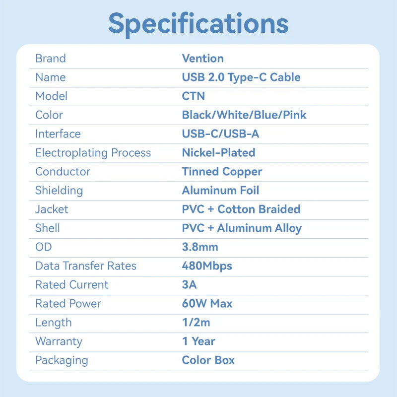 USB-A to USB-C Cable