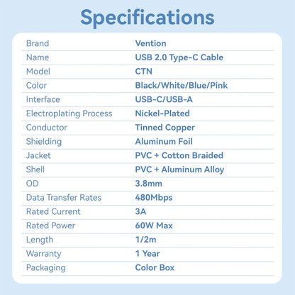 USB-A to USB-C Cable