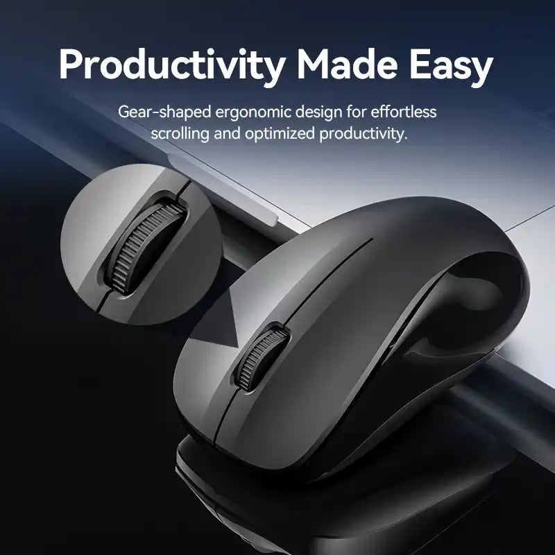 Full-Sized Silent Keyboard and Mouse Combo Black Slim Type