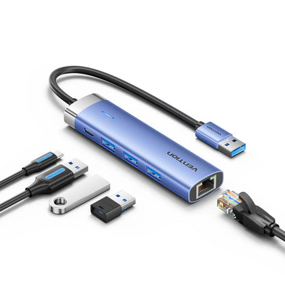 USB-A Hub with Ethernet Adapter