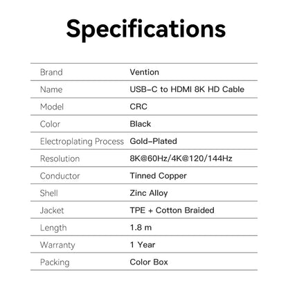 USB-C To HDMI 8K Cable