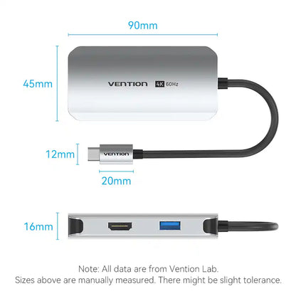 4-in-1 USB-C Docking Station with HDMI, VGA & USB 3.0