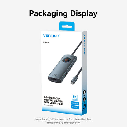 6-in-1 USB-C 8K Docking Station with LED Display