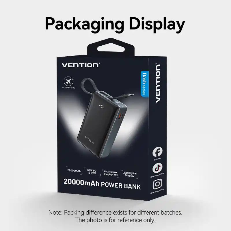 Power Bank 20000mAh 65W
