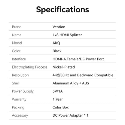 1x8 HDMI 4K Splitter