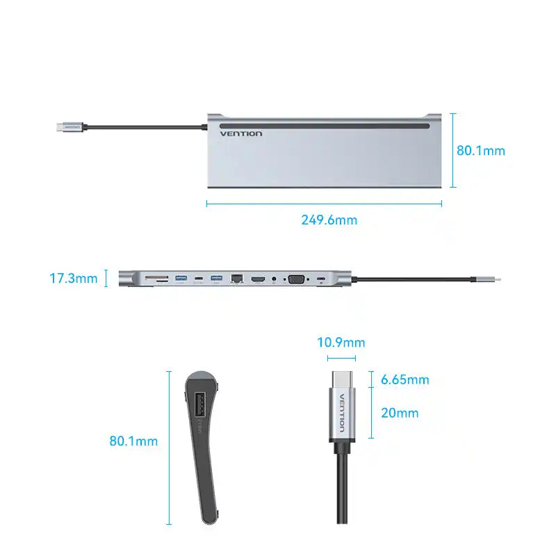 11-in-1 USB-C Docking Station with HDMI & USB 3.0