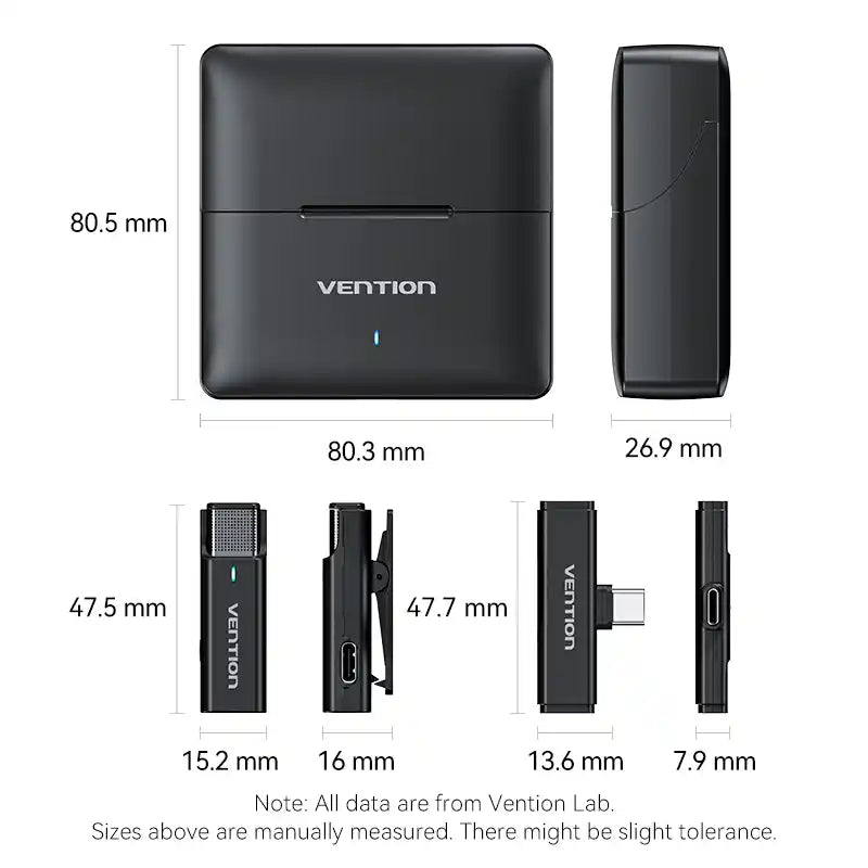 2-Pack USB-C Wireless Lavalier Microphone