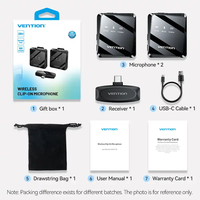 2-Pack USB-C Wireless Lavalier Microphone