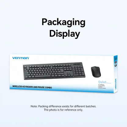 Full-Sized Silent Keyboard and Mouse Combo Black Slim Type