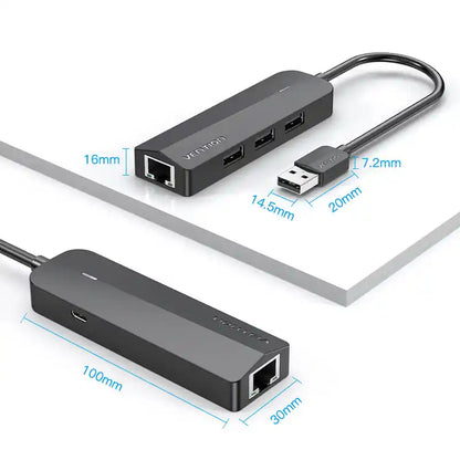 USB-A Hub with Ethernet Adapter