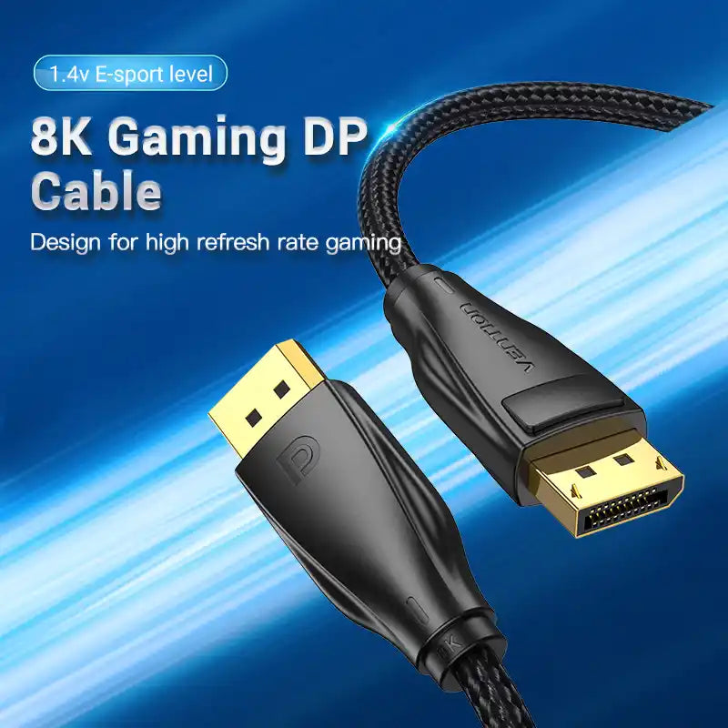 Braided DisplayPort Male to Male 8K Cable