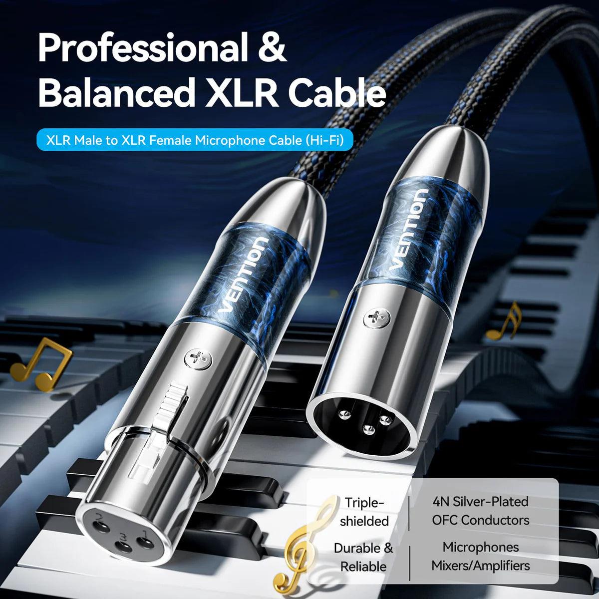 XLR Male to XLR Female Audio Cable
