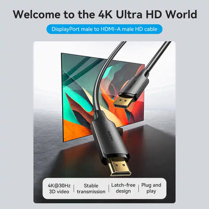 DisplayPort to HDMI 4K Cable