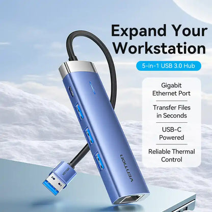 USB-A Hub with Ethernet Adapter