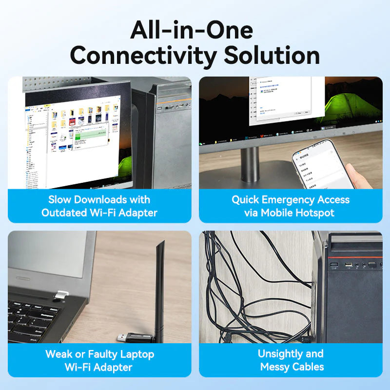 AX900 USB Wi-Fi Dual Band Adapter With High Gain Antenna