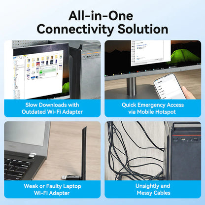 AX900 USB Wi-Fi Dual Band Adapter With High Gain Antenna
