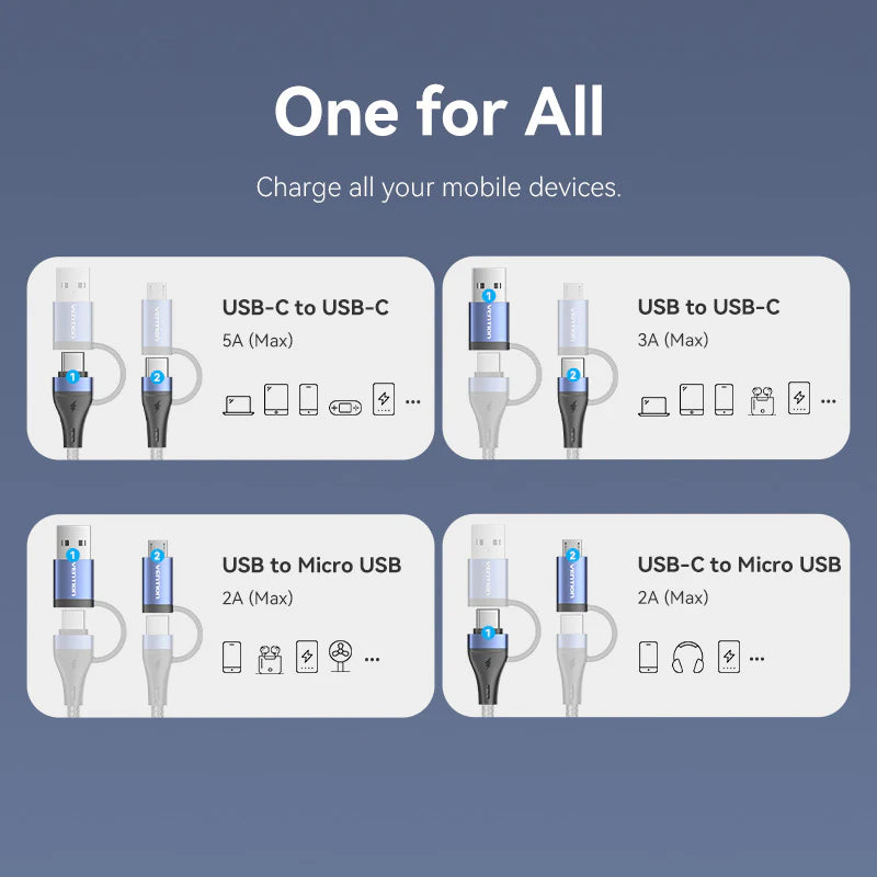 USB-C to 2-Port Cable Charger