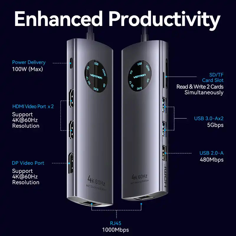 10-in-1 USB-C Docking Station with HDMI & USB 3.0