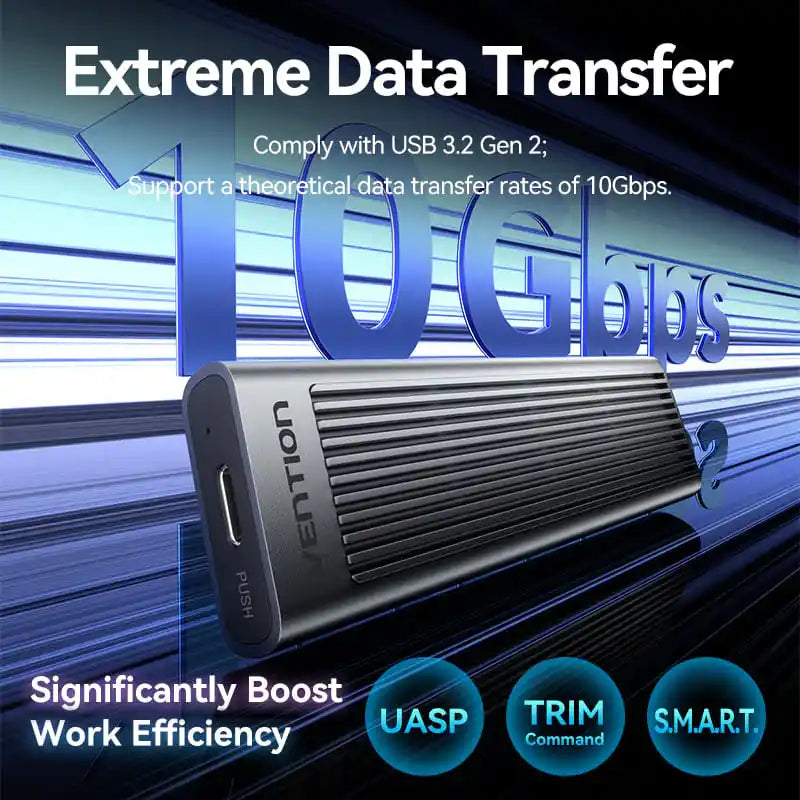 USB 3.2 Gen 2 Type-C M.2 NVMe & SATA SSD Enclosure