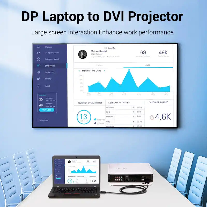 DisplayPort to DVI Cable