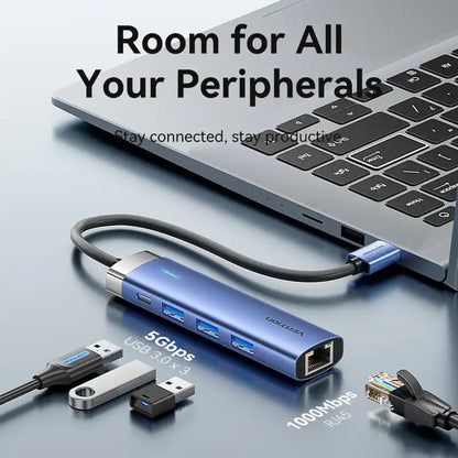 USB-A Hub with Ethernet Adapter