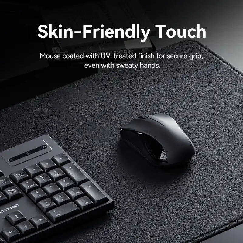 Full-Sized Silent Keyboard and Mouse Combo Black Slim Type