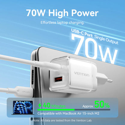 70W GaN Dual-Port Fast Charger