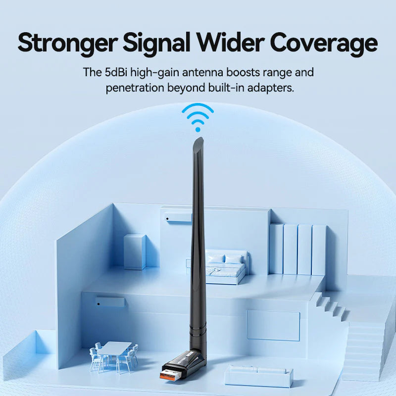 AX900 USB Wi-Fi Dual Band Adapter With High Gain Antenna